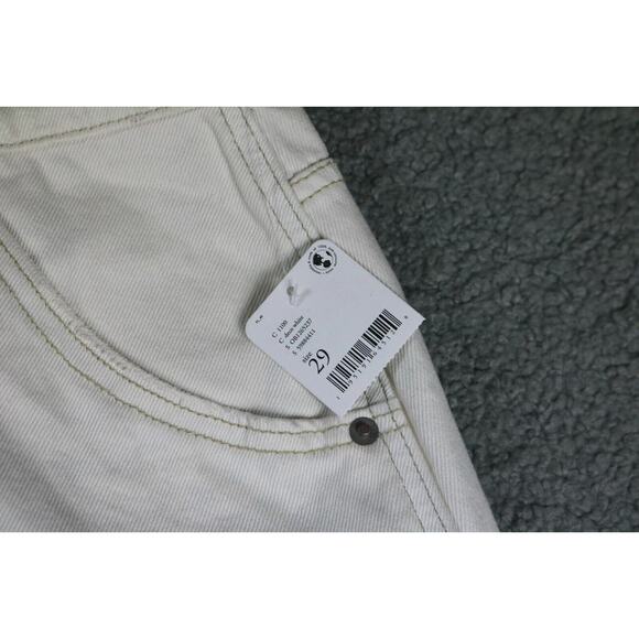 New Free People We The Free Denim Mini Skirt Deco White Woman 29 Zip Up Short - Picture 6 of 10